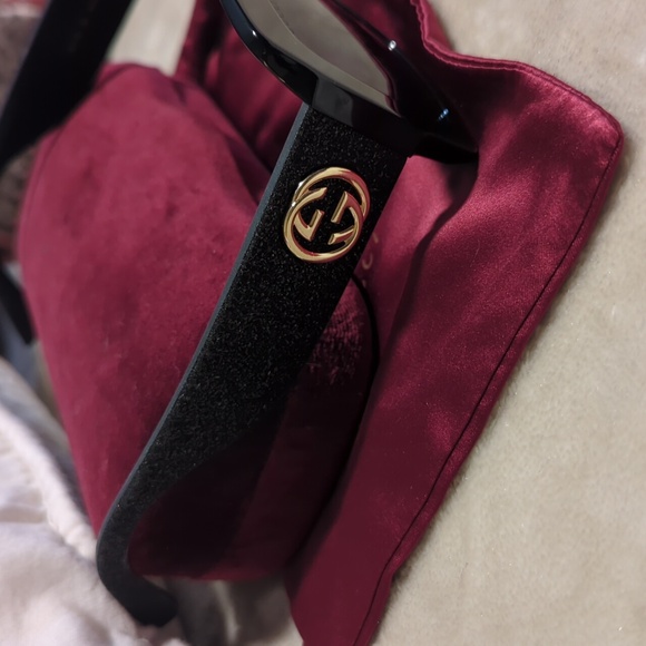 GUCCI Square Glitter Frame Sunglasses - Black - GG0102S - Picture 10 of 12